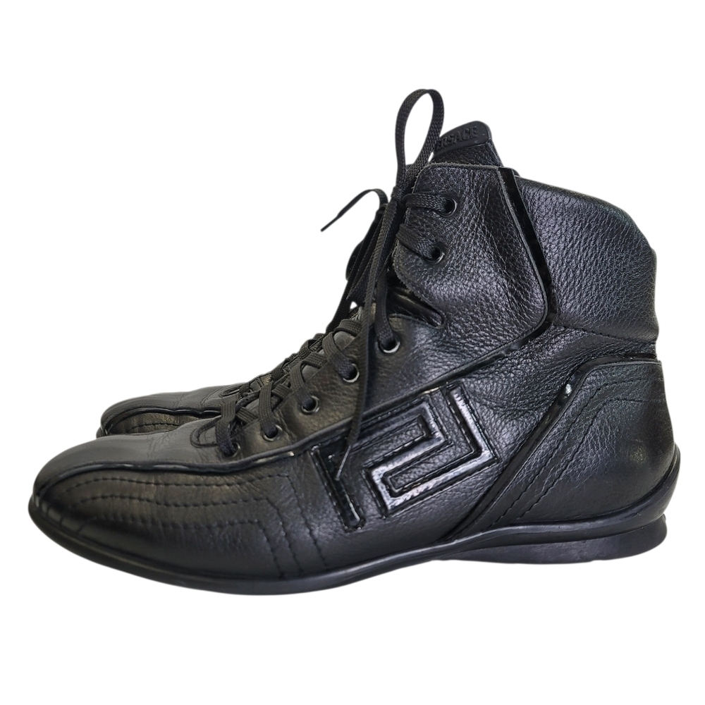 Versace high top leather men's shoes
